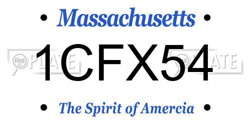 1CFX54 Massachusetts License Plate