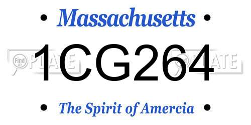 1CG264 Massachusetts License Plate