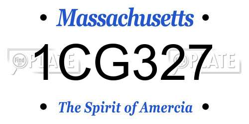 1CG327 Massachusetts License Plate