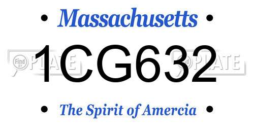 1CG632 Massachusetts License Plate