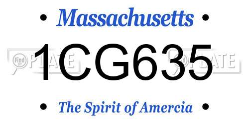 1CG635 Massachusetts License Plate