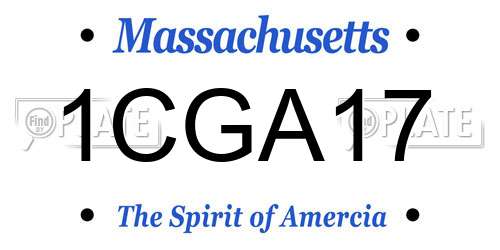 1CGA17 Massachusetts License Plate