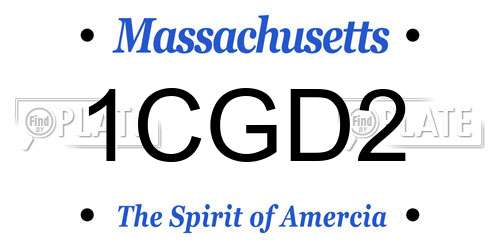 1CGD2 Massachusetts License Plate