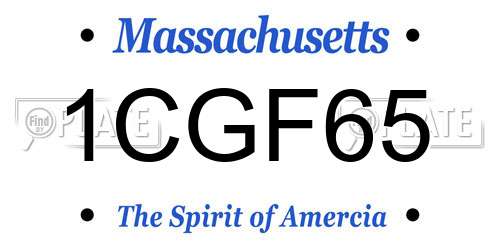 1CGF65 Massachusetts License Plate