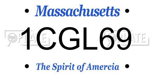 1CGL69 Massachusetts License Plate