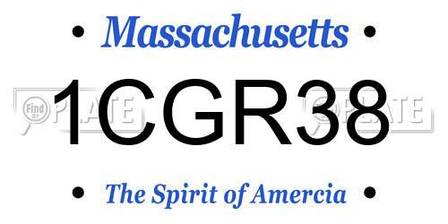 1CGR38 Massachusetts License Plate
