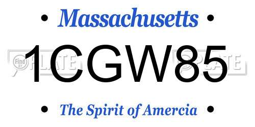 1CGW85 Massachusetts License Plate