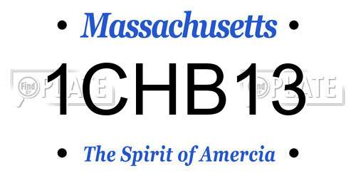 1CHB13 Massachusetts License Plate
