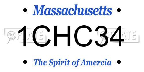 1CHC34 Massachusetts License Plate