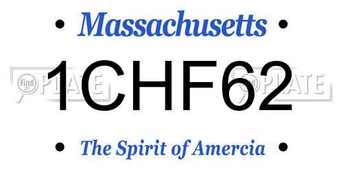 1CHF62 Massachusetts License Plate