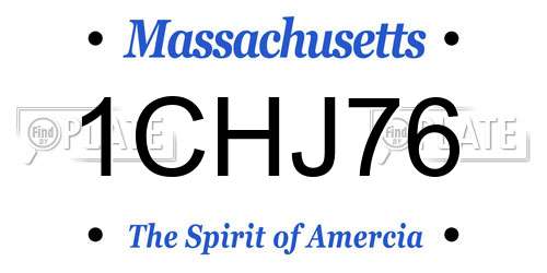 1CHJ76 Massachusetts License Plate