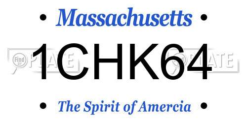 1CHK64 Massachusetts License Plate