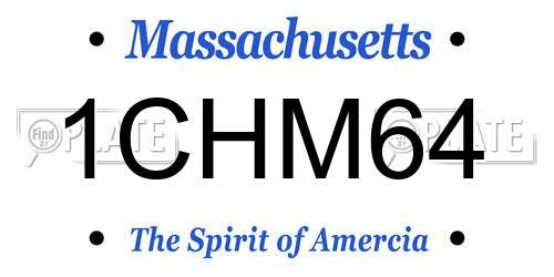 1CHM64 Massachusetts License Plate