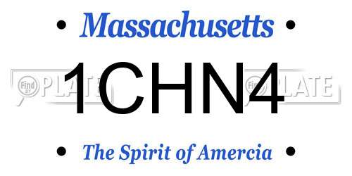 1CHN4 Massachusetts License Plate