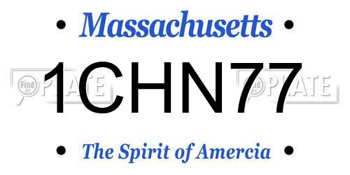 1CHN77 Massachusetts License Plate
