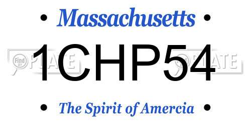 1CHP54 Massachusetts License Plate