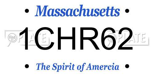 1CHR62 Massachusetts License Plate