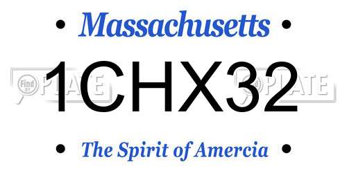 1CHX32 Massachusetts License Plate