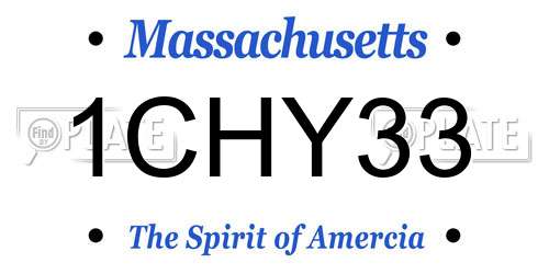 1CHY33 Massachusetts License Plate