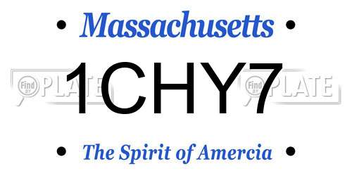 1CHY7 Massachusetts License Plate
