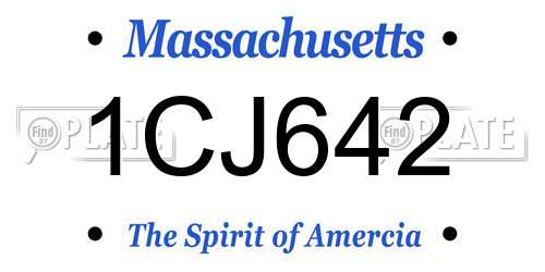 1CJ642 Massachusetts License Plate