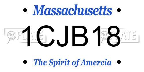 1CJB18 Massachusetts License Plate