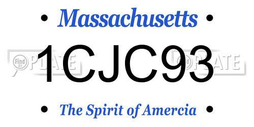 1CJC93 Massachusetts License Plate
