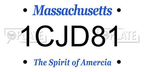 1CJD81 Massachusetts License Plate