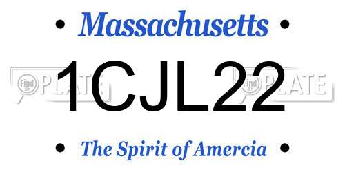 1CJL22 Massachusetts License Plate