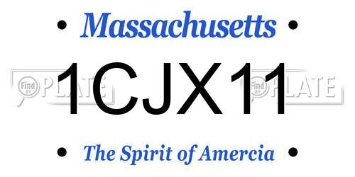 1CJX11 Massachusetts License Plate