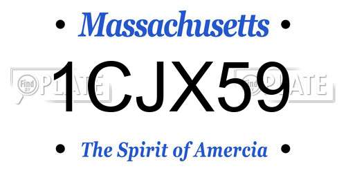 1CJX59 Massachusetts License Plate