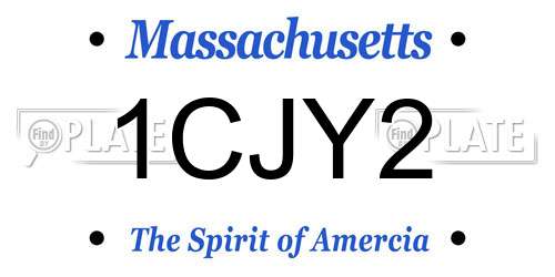 1CJY2 Massachusetts License Plate