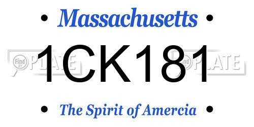 1CK181 Massachusetts License Plate