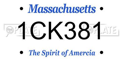 1CK381 Massachusetts License Plate