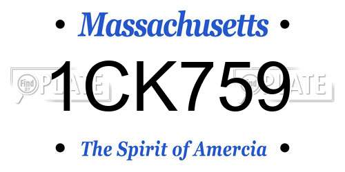 1CK759 Massachusetts License Plate