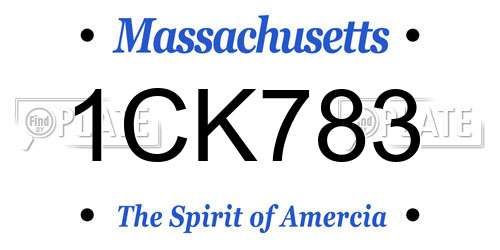 1CK783 Massachusetts License Plate