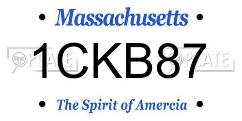 1CKB87 Massachusetts License Plate
