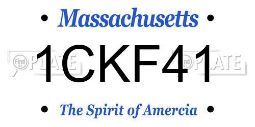 1CKF41 Massachusetts License Plate