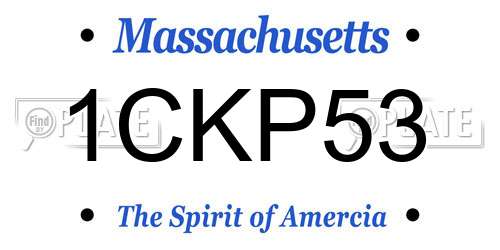 1CKP53 Massachusetts License Plate