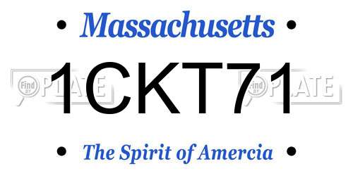 1CKT71 Massachusetts License Plate