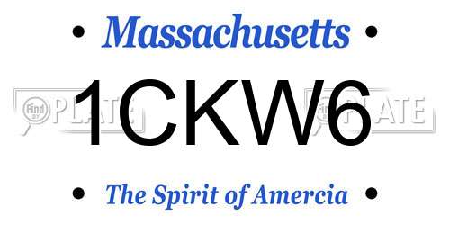 1CKW6 Massachusetts License Plate
