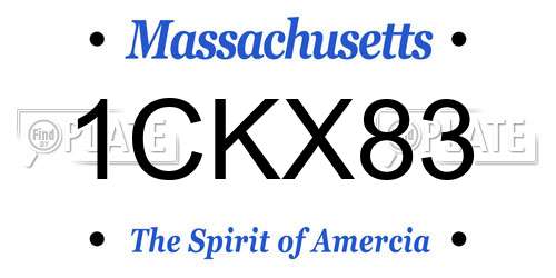 1CKX83 Massachusetts License Plate