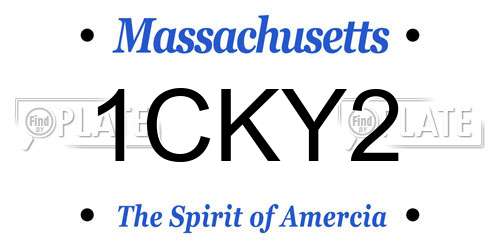 1CKY2 Massachusetts License Plate