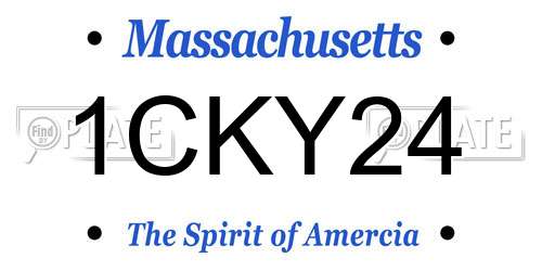 1CKY24 Massachusetts License Plate