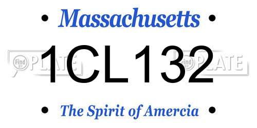 1CL132 Massachusetts License Plate
