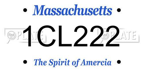 1CL222 Massachusetts License Plate