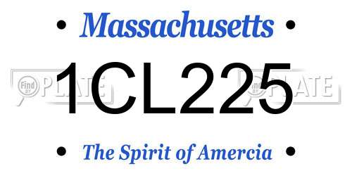 1CL225 Massachusetts License Plate
