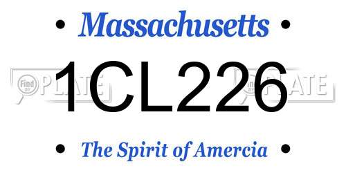 1CL226 Massachusetts License Plate