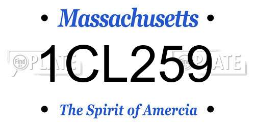 1CL259 Massachusetts License Plate