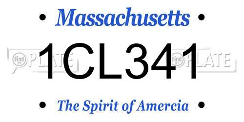 1CL341 Massachusetts License Plate